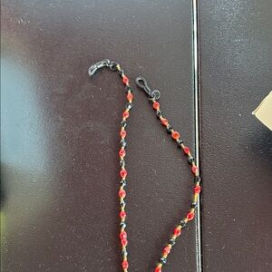 Chic Red and Black Beaded Necklace